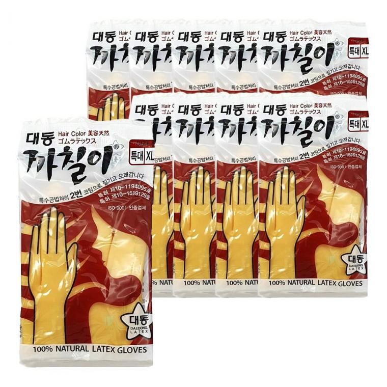 대동 까칠이 아이보리 특대 XL 다용도 라텍스 미용 장갑 10켤레