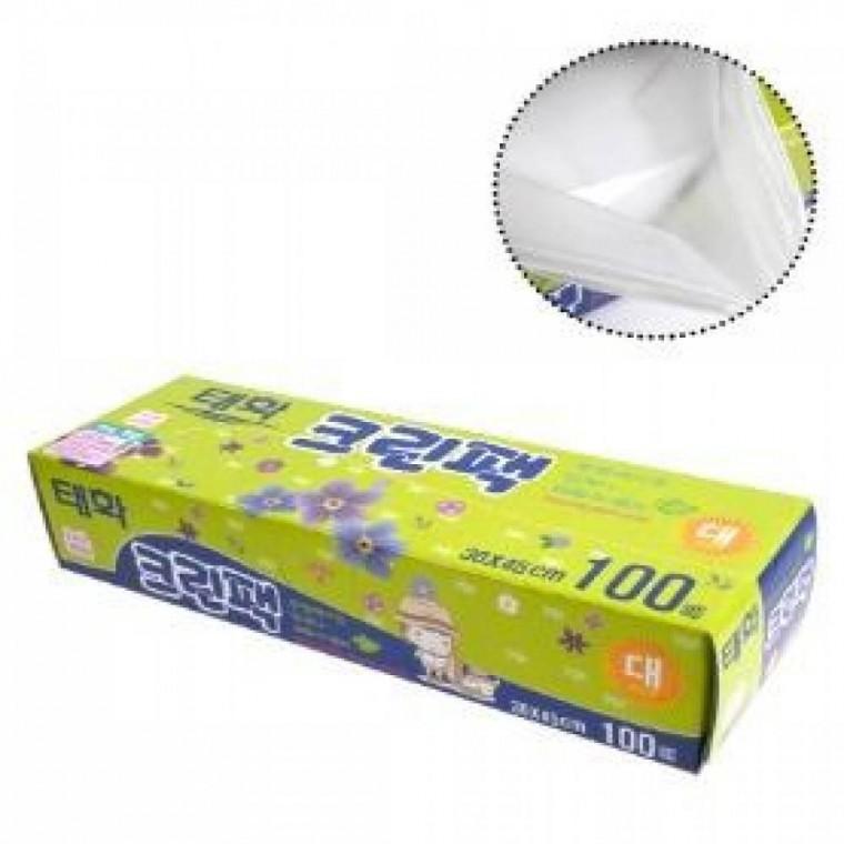 국산 위생비닐백 100매 30x45 대형 일회용 포장 봉투 주방 정리 다용도 비닐봉지