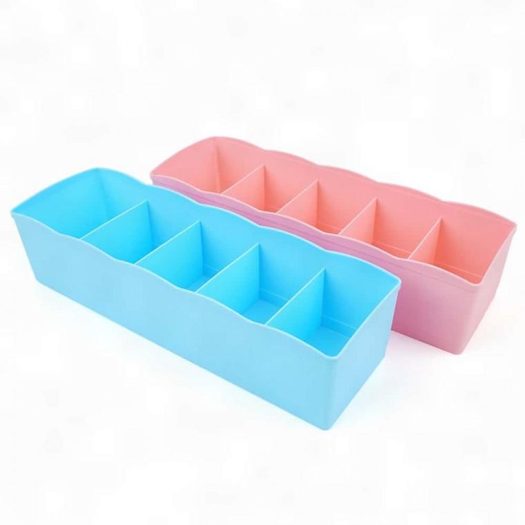 소품정리함 일자형 5칸 수납함 컬러 다용도