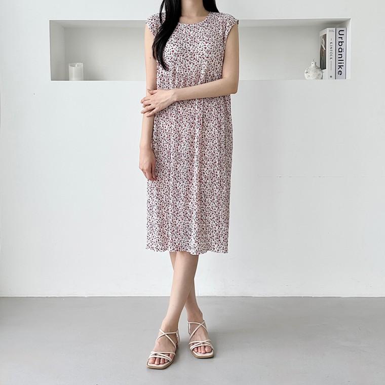 주름치마 데일리 하객룩 민소매 롱 쉬폰 미니 여자 여성 오피스룩 여름