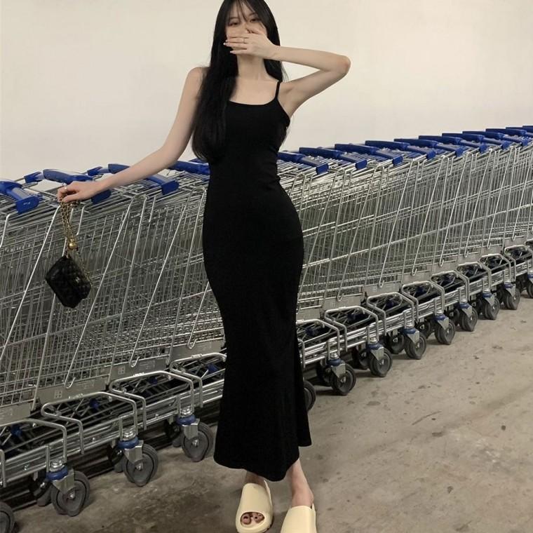 쉬폰 민소매 끈나시 원피스 데일리 여름 하객룩 서스펜더 여성 롱 미니