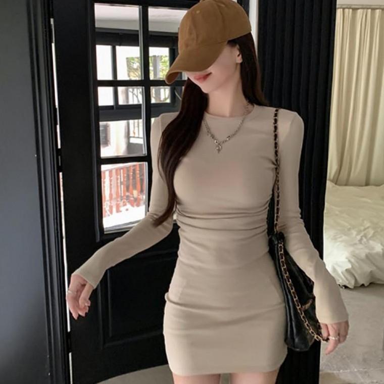 슬림핏 여성원피스 니트원피스 OPS 하객룩원피스 여름원피스 허리셔링