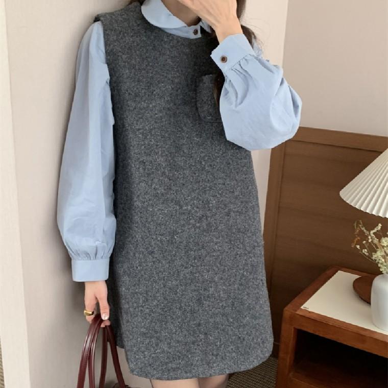 모직 데일리원피스 미니원피스 원피스 여성원피스 미니 여름원피스 D186