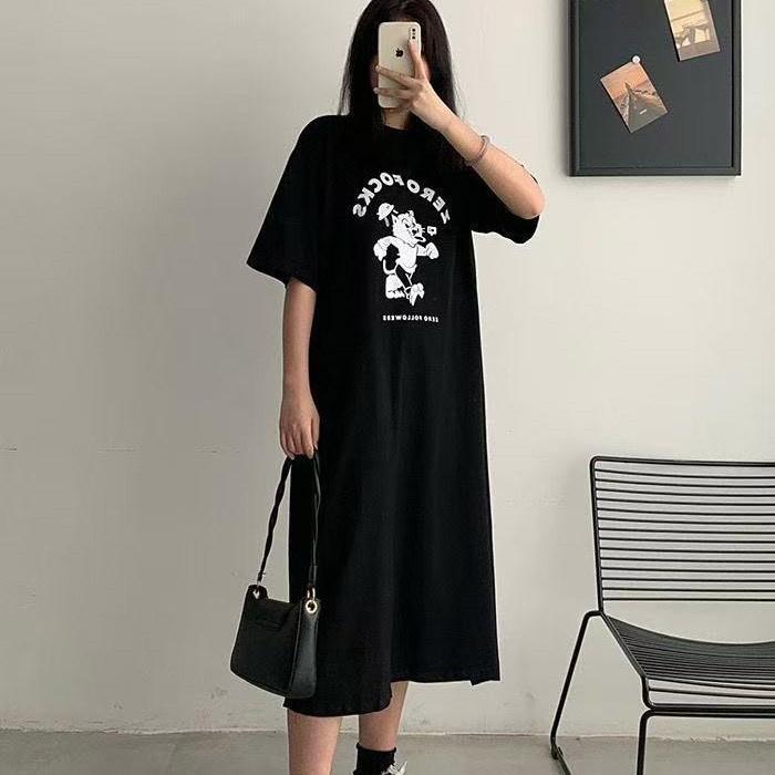 귀여운 롱원피스 간단 원피스 외출복 쉬폰원피스 여름원피스 반팔