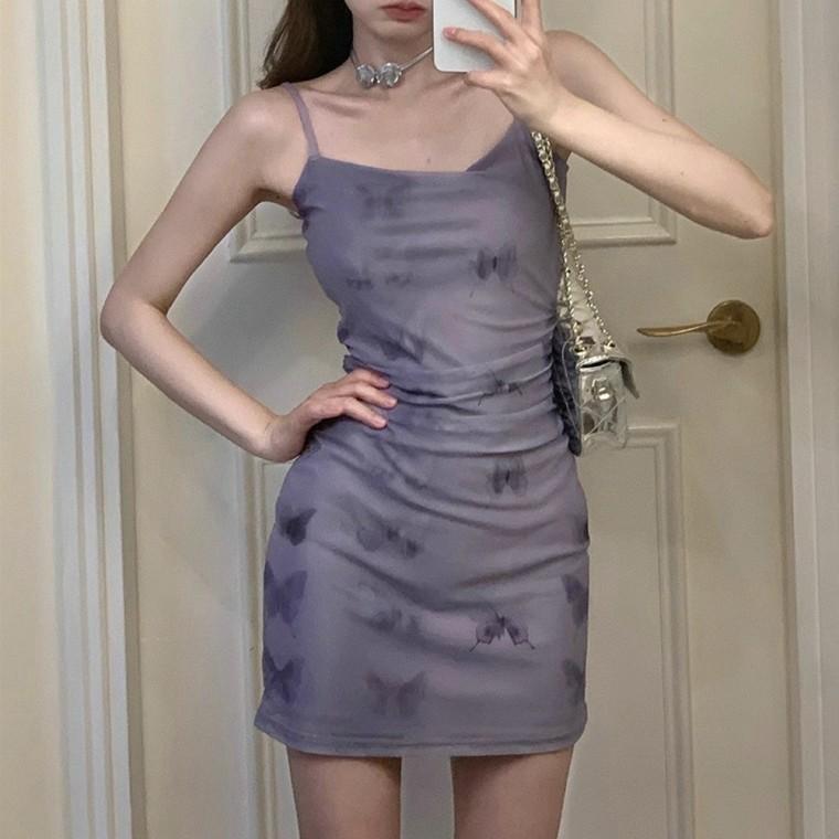 여름원피스 하객룩원피스 퍼플 2size 쉬폰원피스 휴가룩 여성원피스 숏