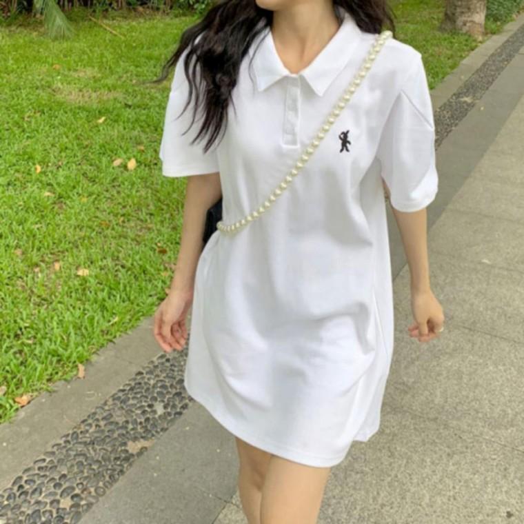 여성 봄 여름 빅사이즈 치마 카라 PK 미니 원피스