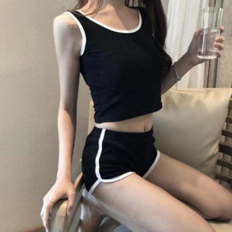 여름 크롭 나시 숏팬츠 세트 트레이닝복 상하복 운동복 조깅웨어