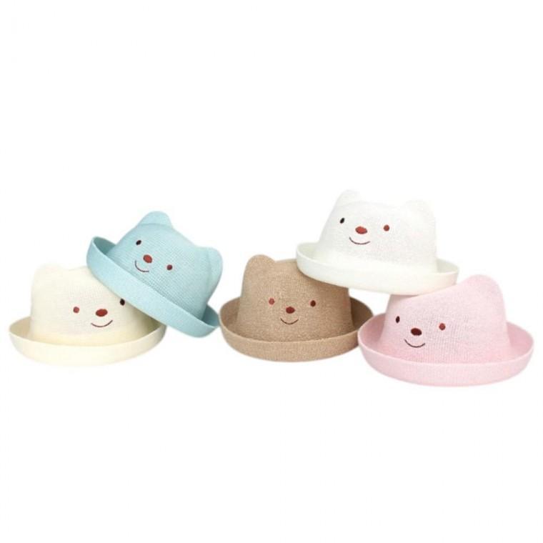 유아 아동 어린이 아기곰 페도라 밀짚모자 봄 여름 가을 자외선차단 어린이날 5컬러 아동모자