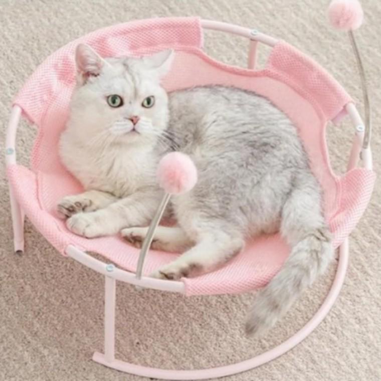 반려동물 고양이 매쉬 해먹침대 봄 여름용 휴식쿨매트