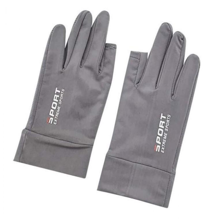 논슬립 운전 여름 쿨장갑 투핑거 회색