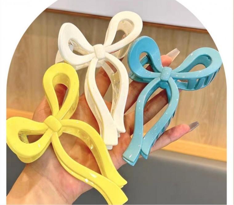 [지앤지]컬러 대왕리본핀 올림머리 집게핀 리본 헤어핀 왕리본핀 리본집게핀 여름 리본삔