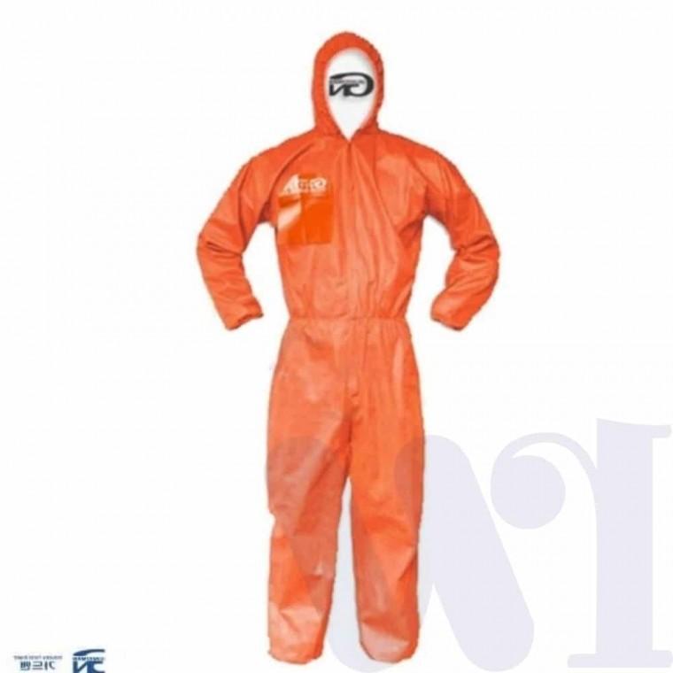 올인원 일회용 보호복 2XL 1EA 오렌지색 제전복 작업복바지 여름방진복 작업복 봄작업복