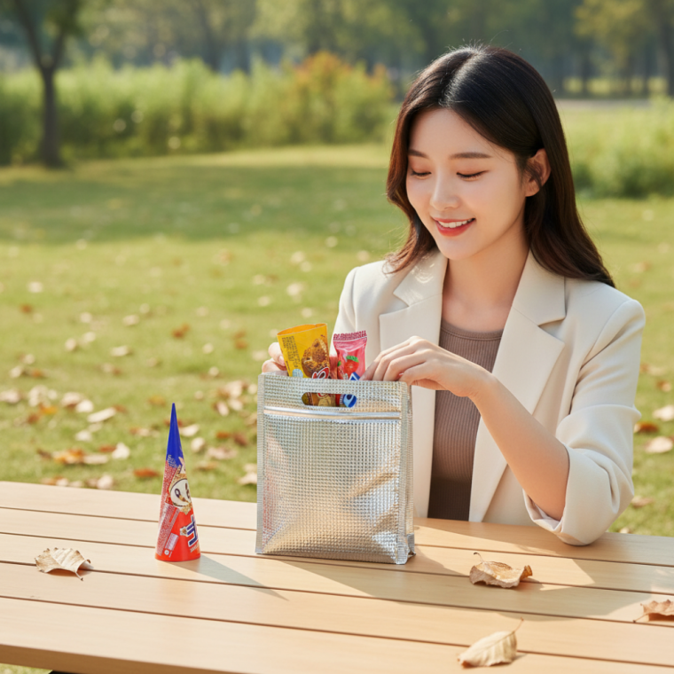 지퍼 손잡이 은박보냉봉투 15p 식품 포장 보온 보냉백