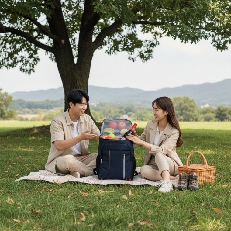 트래블 보온보냉 백팩 피크닉 캠핑쿨러백