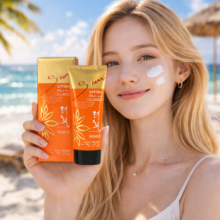 개별포장 프리미엄 달팽이 썬크림 60ml SPF 50 자외선차단 미백 판촉물 사은품 답례품 판촉 선스틱 선크림