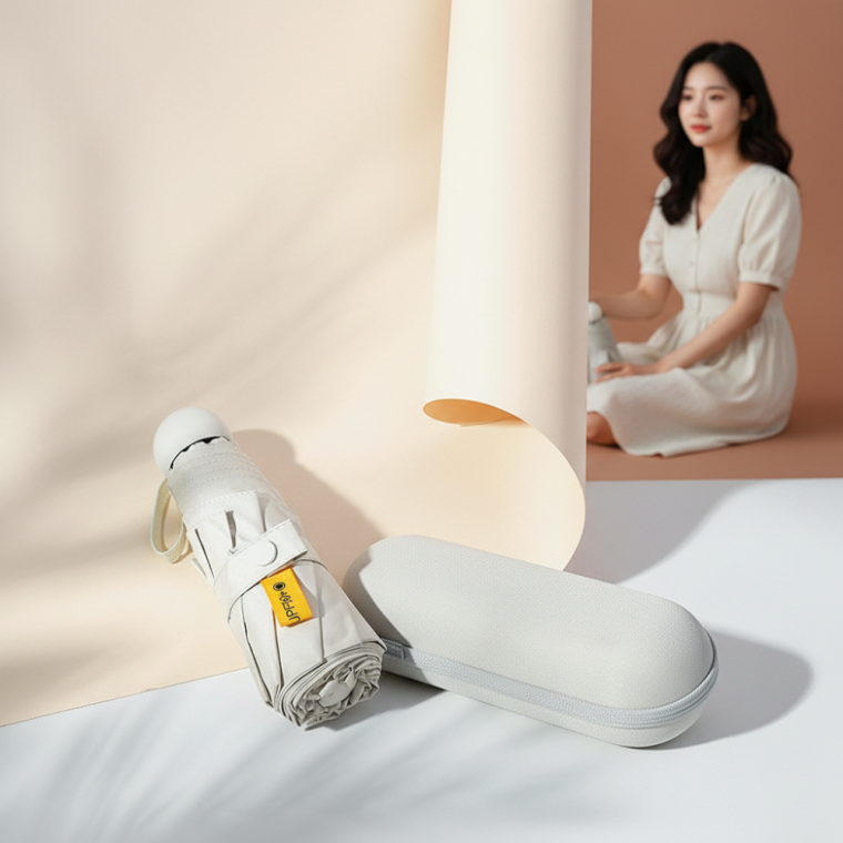 올시즌 캡슐형 자외선차단 5단 양산 겸용 우산 휴대용 케이스 포함