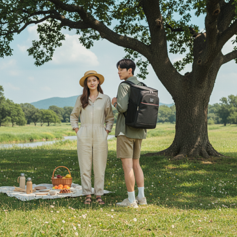피크닉 아이스 백팩 18L 블랙 보냉 배낭 캠핑 가방 등산 쿨러백