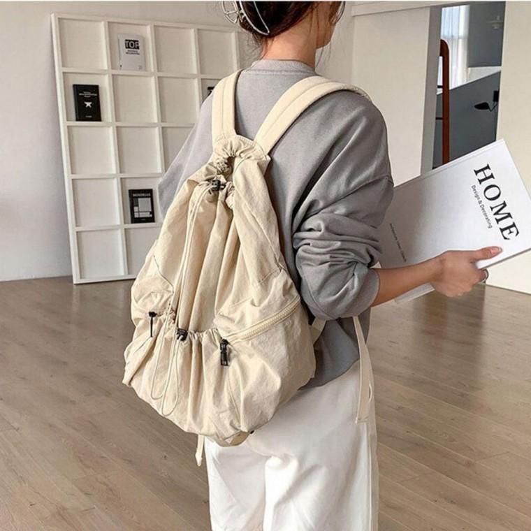 2컬러 학생백팩 데일리 복조리 나일론 간편 포켓가방