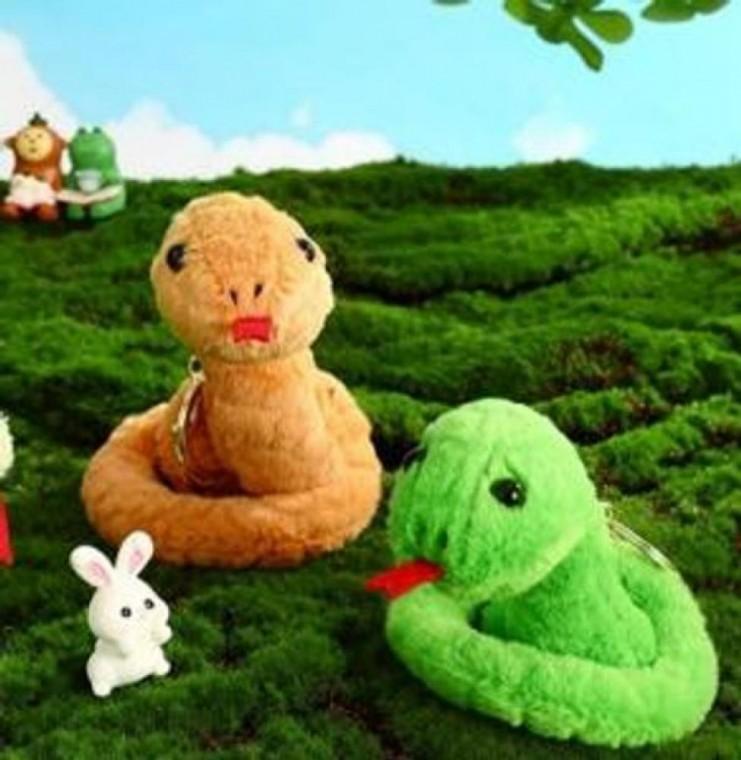 귀여운 애착인형 키링 뱀모양 동물 키링 열쇠고리 백팩 선물