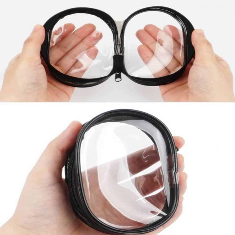 타원형 지퍼 파우치 동전파우치 화장품백 투명보관통 지퍼파우치