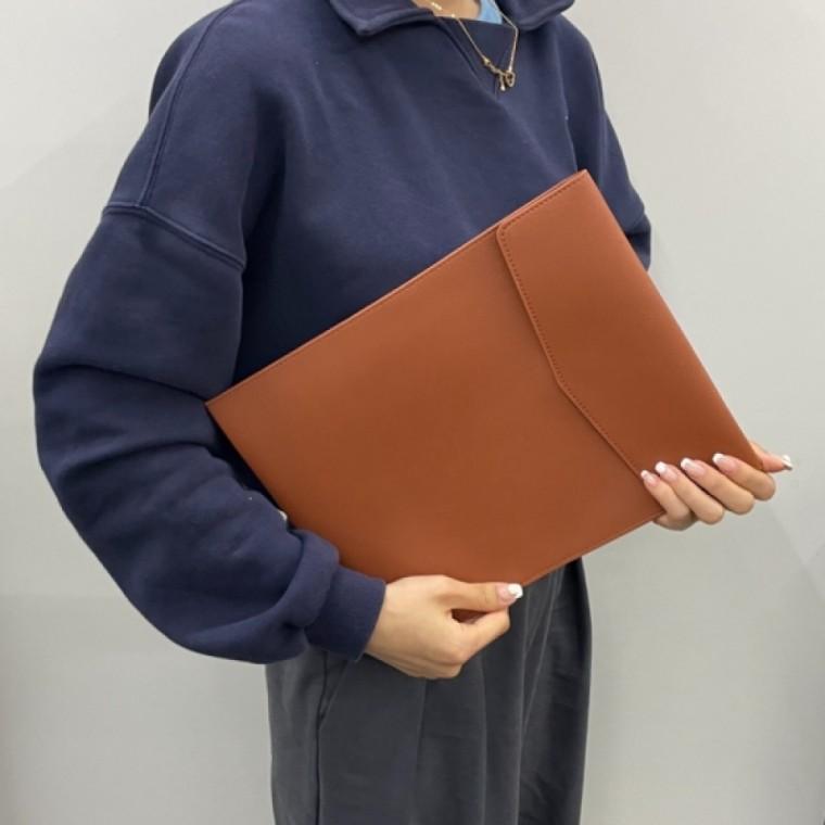 세로형 가죽 서류 파우치 홀더 파일 가방 문서 수납 고급