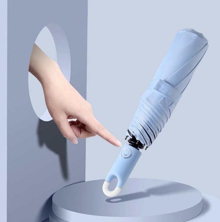 고리손잡이 3단 자동 우산 간편한 휴대용 접이식 암막 햇빛차단 우양산 양산 방풍