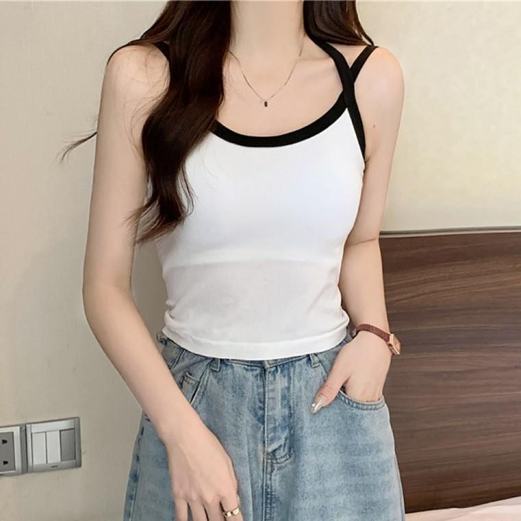 여자 여성이너웨어 여자이너웨어 끈 탑 브라 렛 티 여름 여성 나시