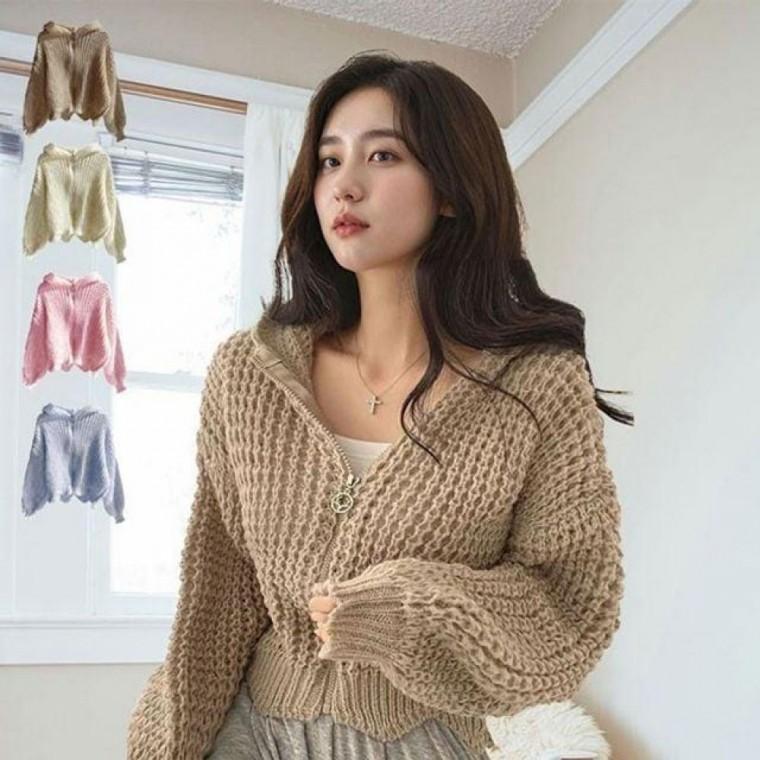 여성 봄 가디건 여름 니트 크롭 후드 가디건 패션가디건 봄가을아우터 여성니트 여자가디건 데일리아우터