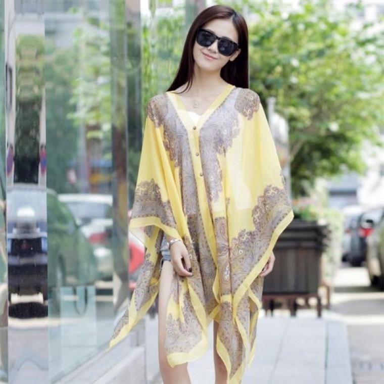 쉬폰 롱가디건 여성 여름 몽골여행 망토 바캉스 의류