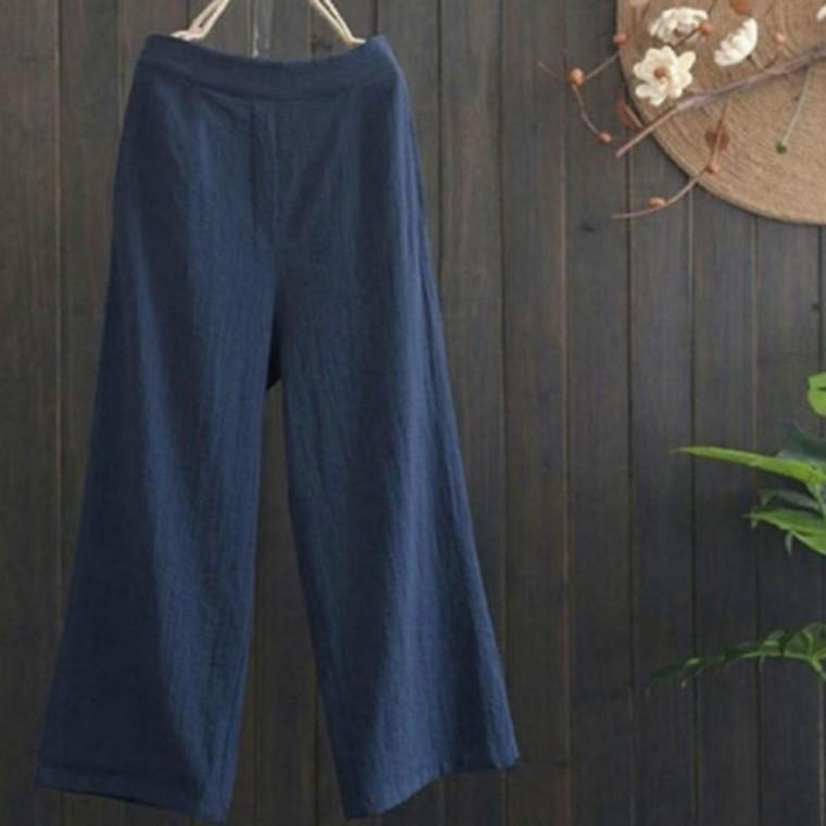 여성 린넨 와이드 부츠컷 팬츠 여름 밴딩 바지 통풍 잘되는 팬츠