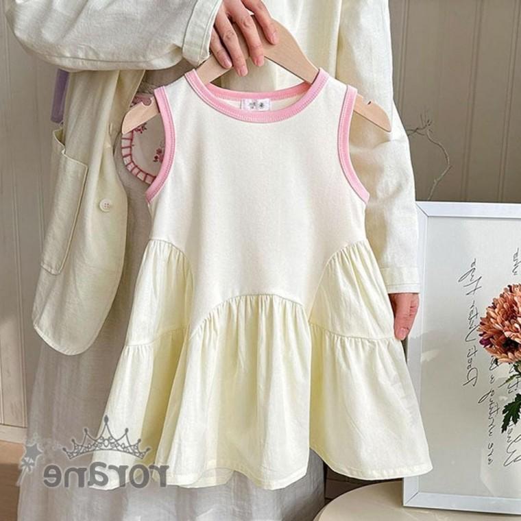 여아 아동 유아 여름 공주 민소매 나시 원피스 화이트