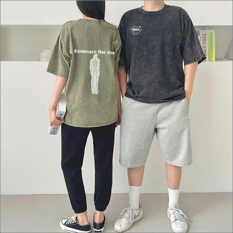 물빠진 여름 티셔츠 여자 피그먼트 반팔티 3컬러 남자 워싱
