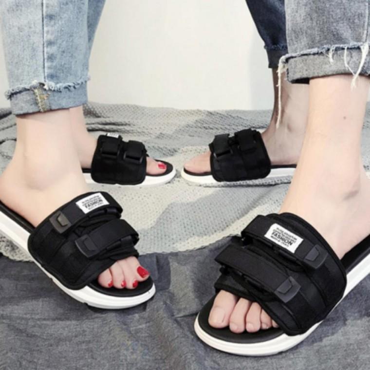 남녀공용 커플 여름 스트랩 샌들 신발 쿠션 배색 슬리퍼
