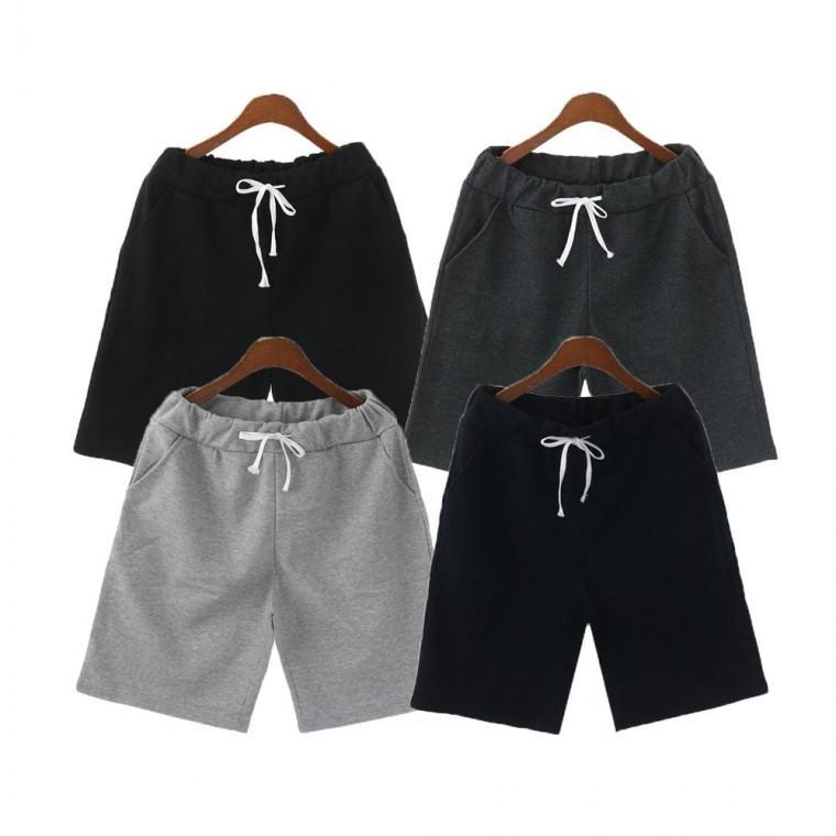 5부 조절끈 반바지 밴딩 추리닝 면 여름 트레이닝팬츠