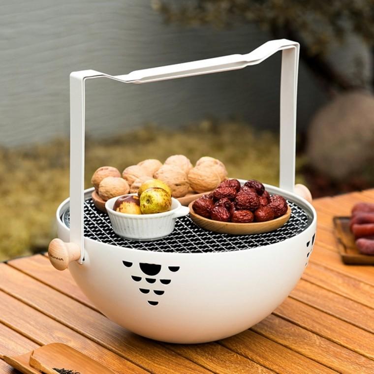 바베큐 캠핑 화로대 휴대용 캠핑 숯불 구이 야외용 접이식 불멍