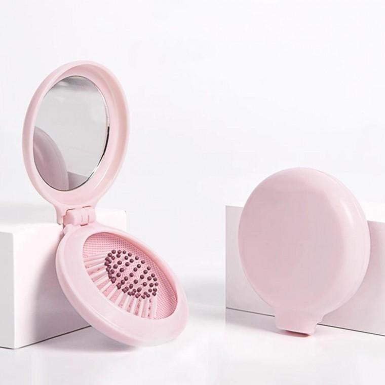 미니 손거울 빗거울 휴대용 접이식 브러쉬 세트 접이식빗 접는롤브 브러시 거울브 거울빗