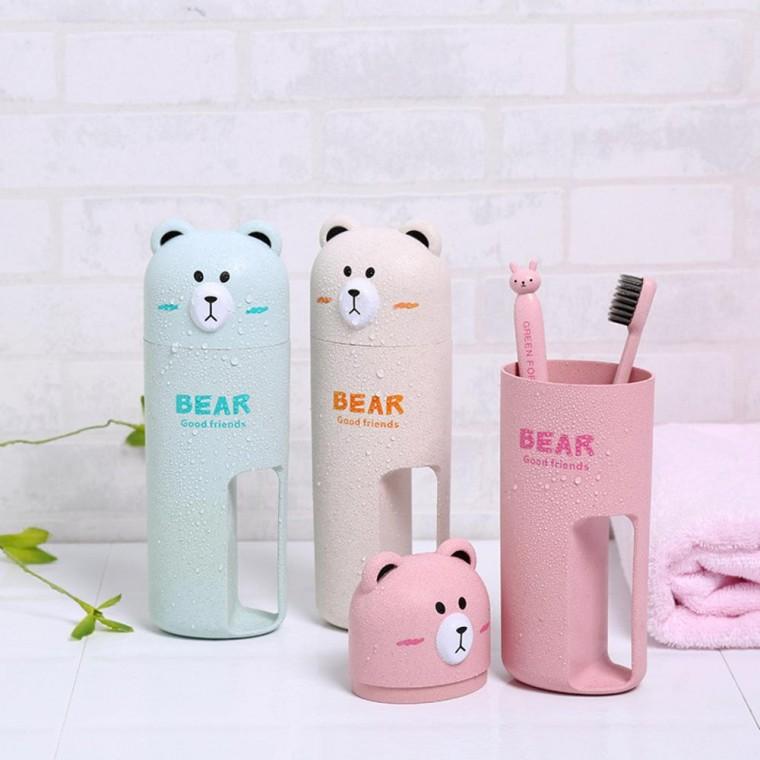 여행용 휴대용 베어 칫솔통 칫솔케이스