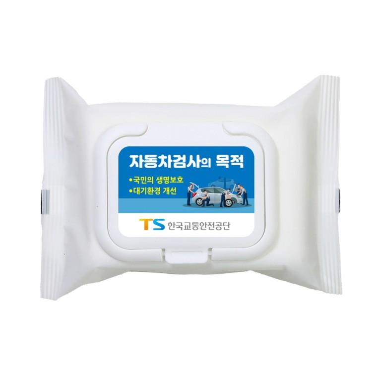 무광 화이트 캡형 30매 300개 휴대용 물티슈 판촉 홍보 전도용