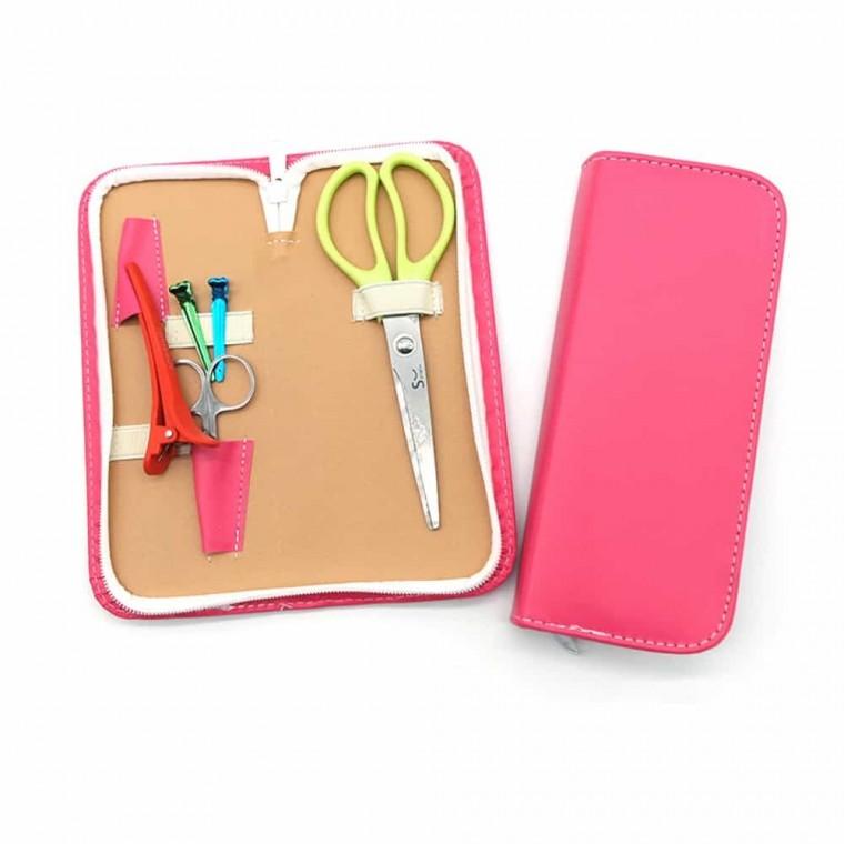 가위 가죽 케이스 핑크 미용가위집 가위케이스 미용가위가방 미용스텝가방집 미용가위정리대 미용지갑 미용