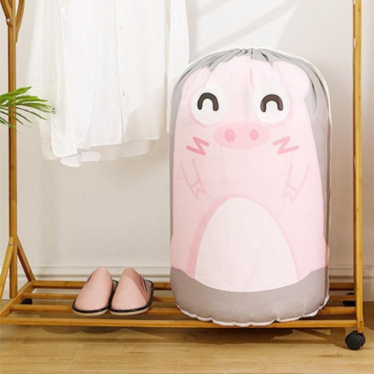 애니멀즈 침구 수납 파우치 대용량 이불 정리 가방 방수 스트링 보관함 2개입