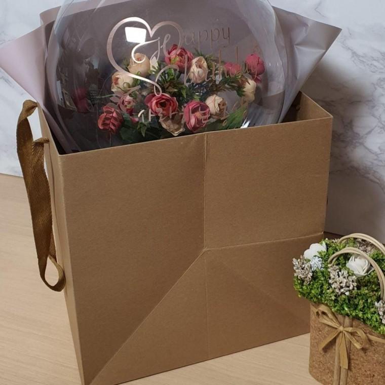 크라프트 무지 정사각 쇼핑백 종이 가방 대 선물 포장 페이퍼백 용종이