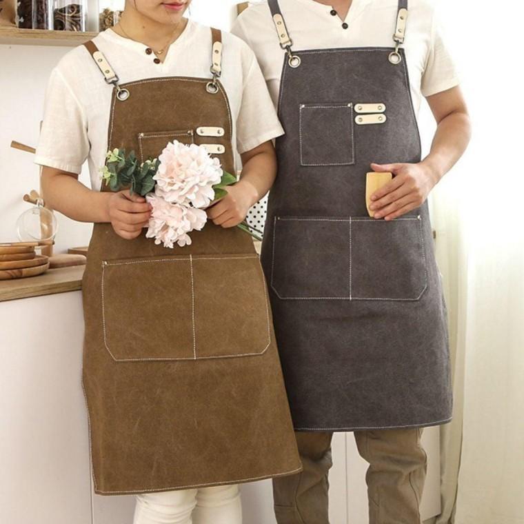 바리스타 작업용 방수 앞치마 주머니형 공방 앞치마