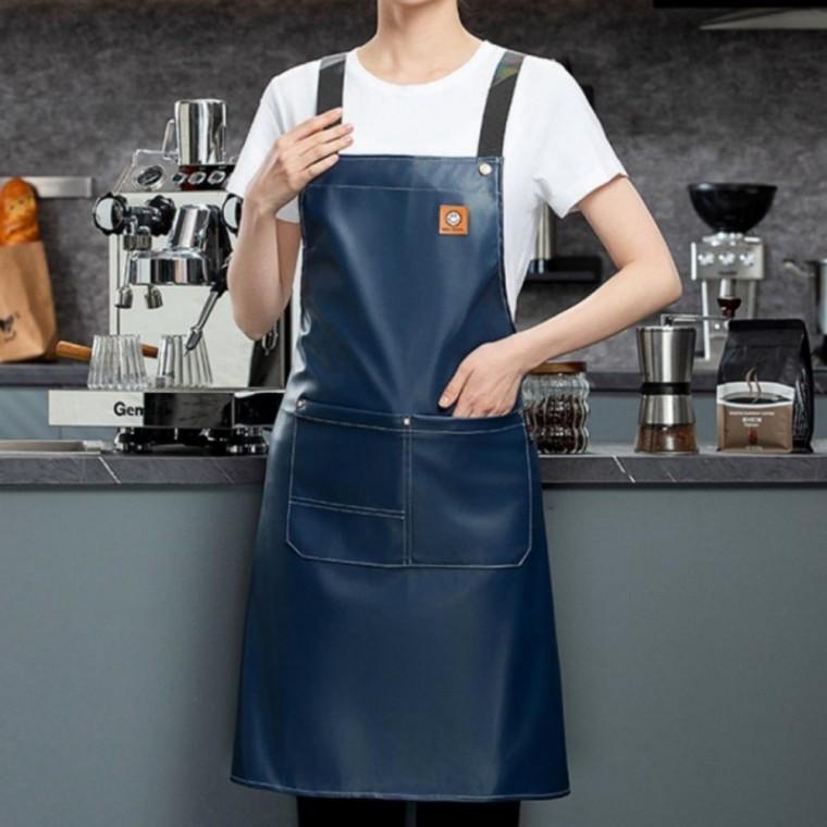 방수 주방용 PU 앞치마 카페 업소용 작업 방지 미술 오염