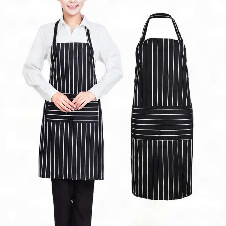 줄무늬 주방용 앞치마