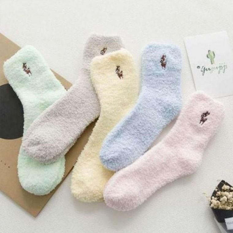 털양말 캐릭터 보온양말 양말 자수 반양말 수면양말 부드러운 이쁜양말 따듯한양말 겨울양말