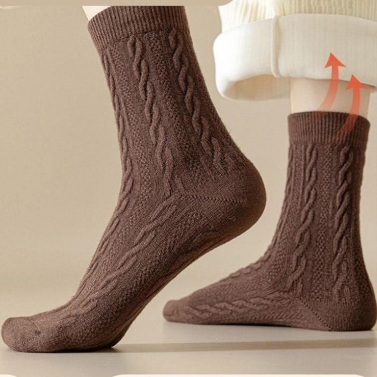best 꽈배기 중목 보온 양말 5켤레 겨울용 발목양말