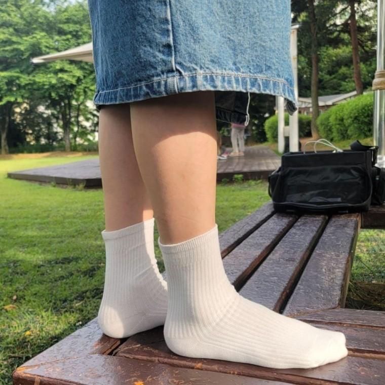 남여 공용 무압박 골지 양말 화이트 임산부 조이지않는 산모 당뇨