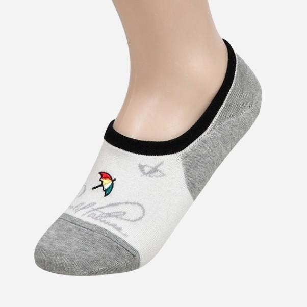 로고 패턴 데일리한 여성 덧신 아놀드파마 발목 양말 면 혼방 5켤레