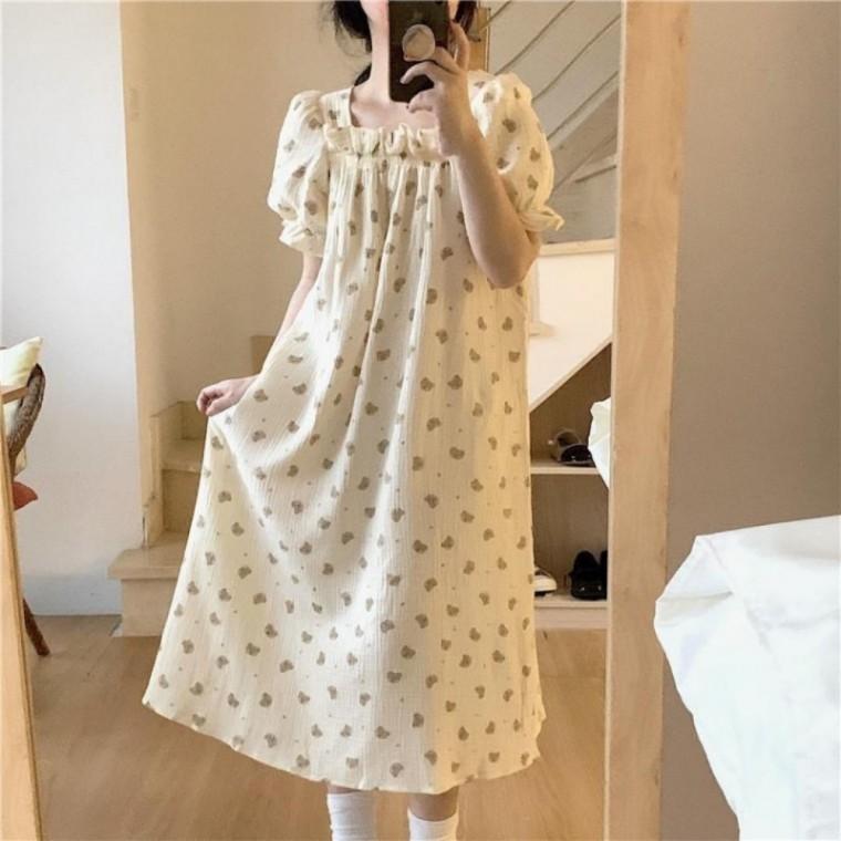 원피스 실내복여성 여성 여성파자마 홈웨어 홈웨어세트 여름잠옷 실내복 여름
