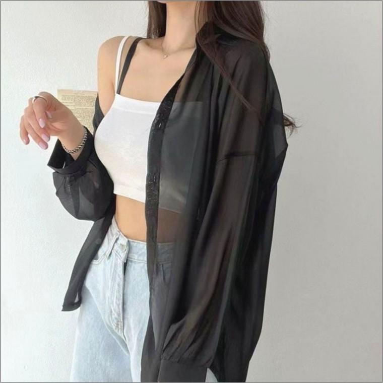 셔츠 데일리 여자 자외선차단 시스루 여름 여름아우터 루즈핏